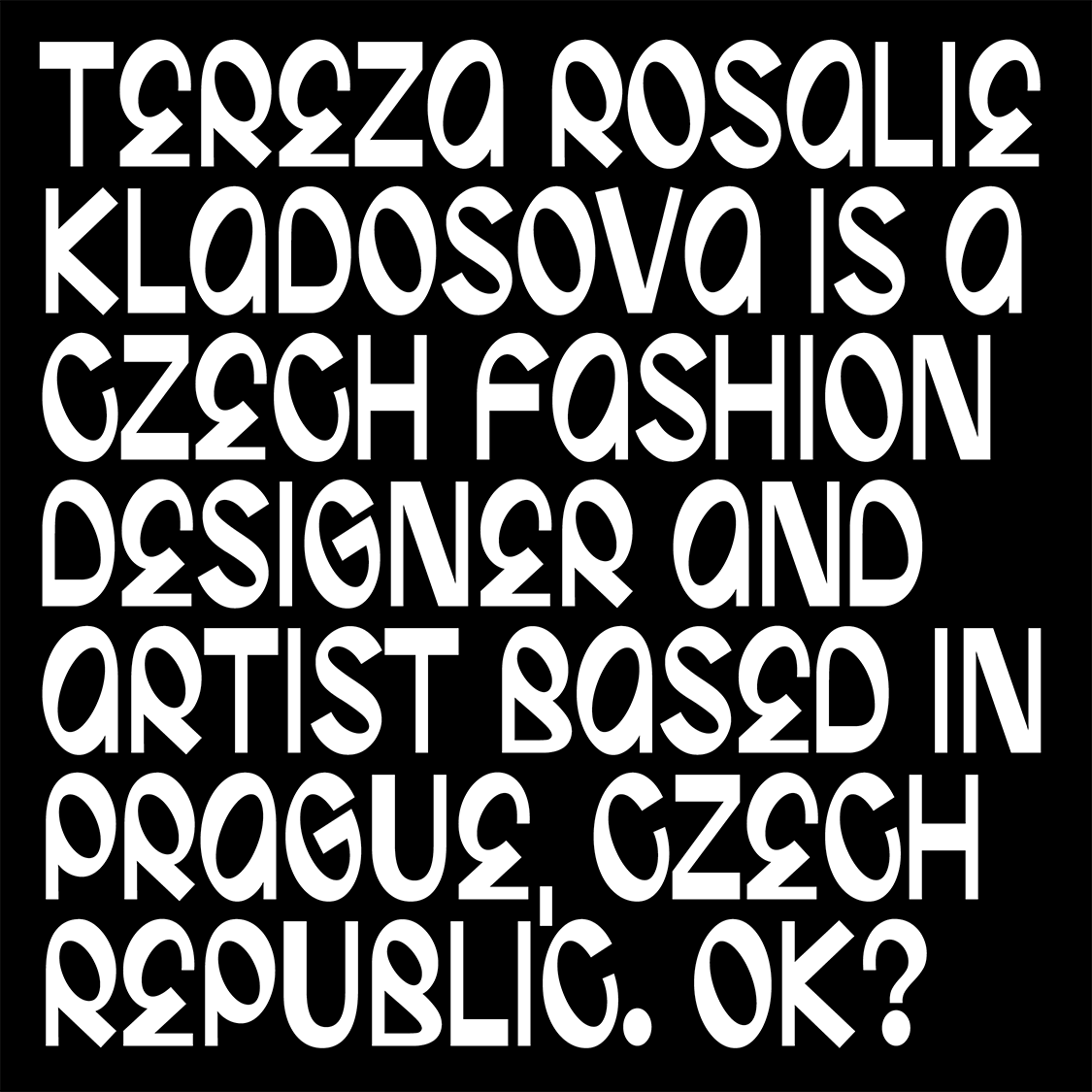 Visual identity for Tereza Rosalie Kladosova